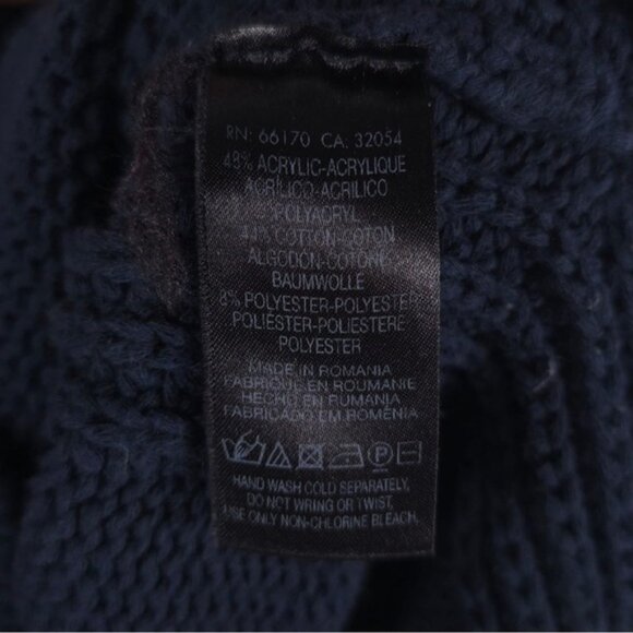 ANTHROPOLOGIE MOTH ROMANIA🇷🇴MADE Navy Asbury Laced Open Knit Sweater MEDIUM - Picture 11 of 11